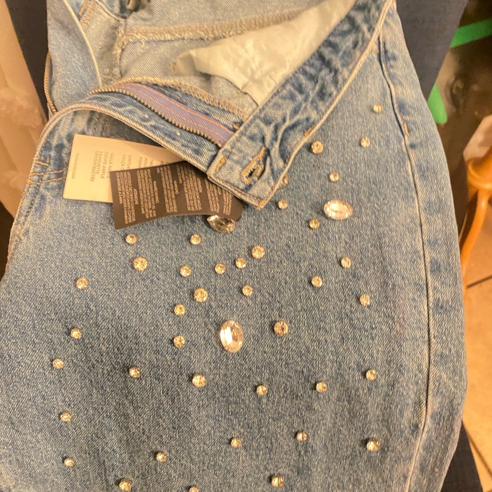Embellished Blue Denim Jeans